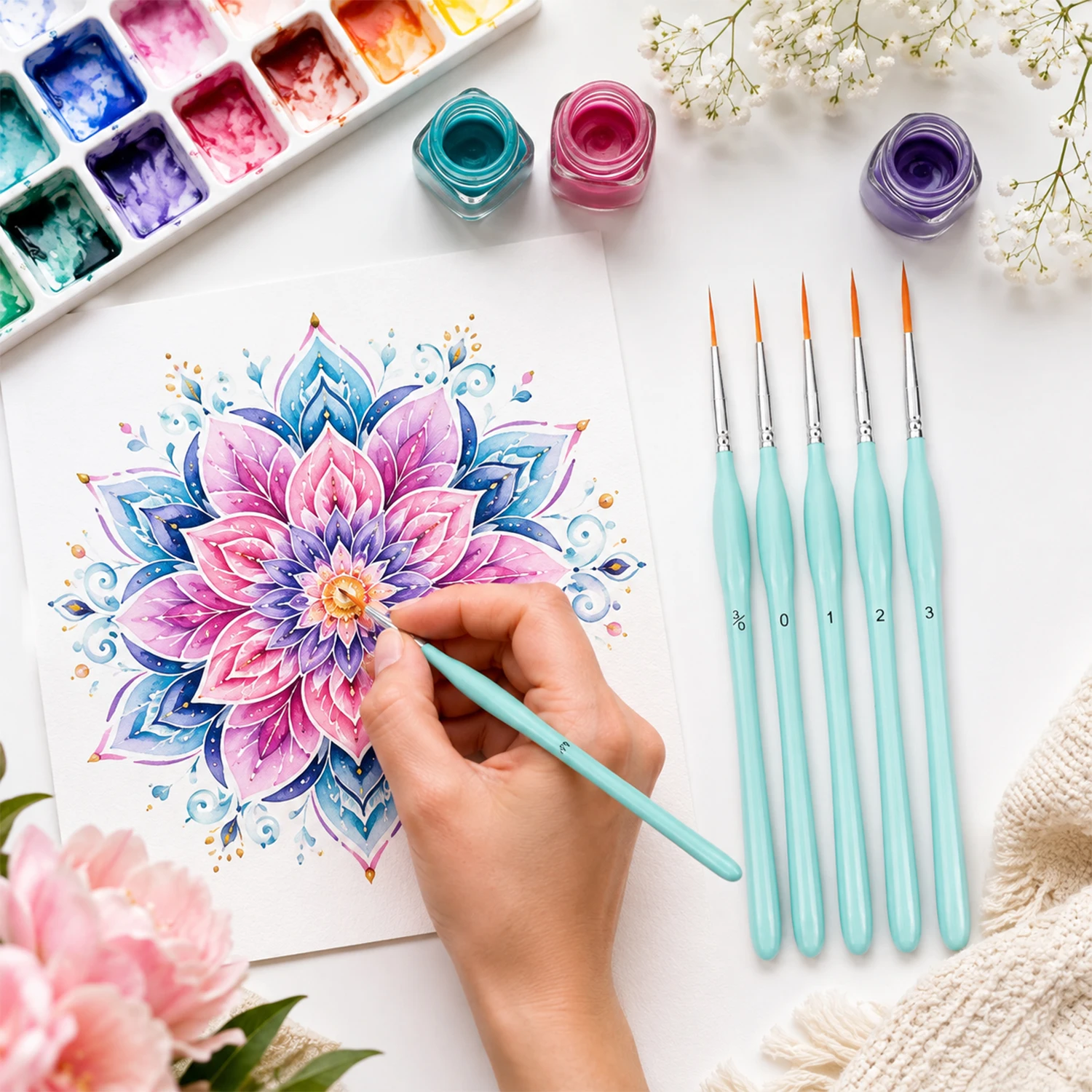 6pcs Rigger Paint Brushes Set, - Detailing Brush Set recension och pris